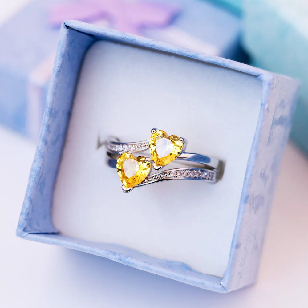 Twin Heart Ring
